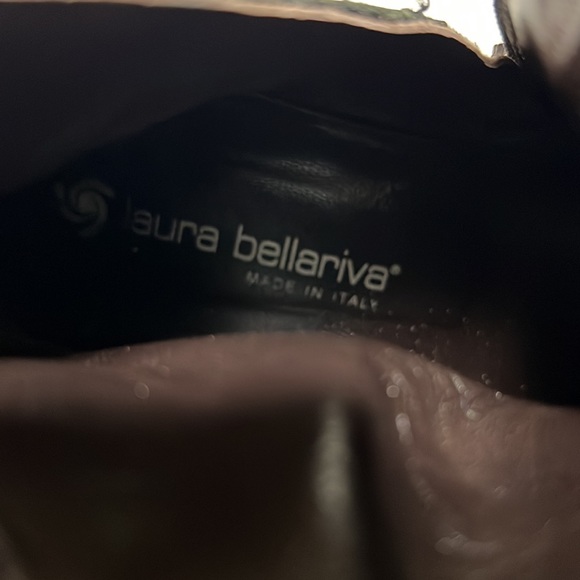 ITALIAN Black Leather Zip-Up Knee High Heel Boot size 8-8.5 - Picture 9 of 10